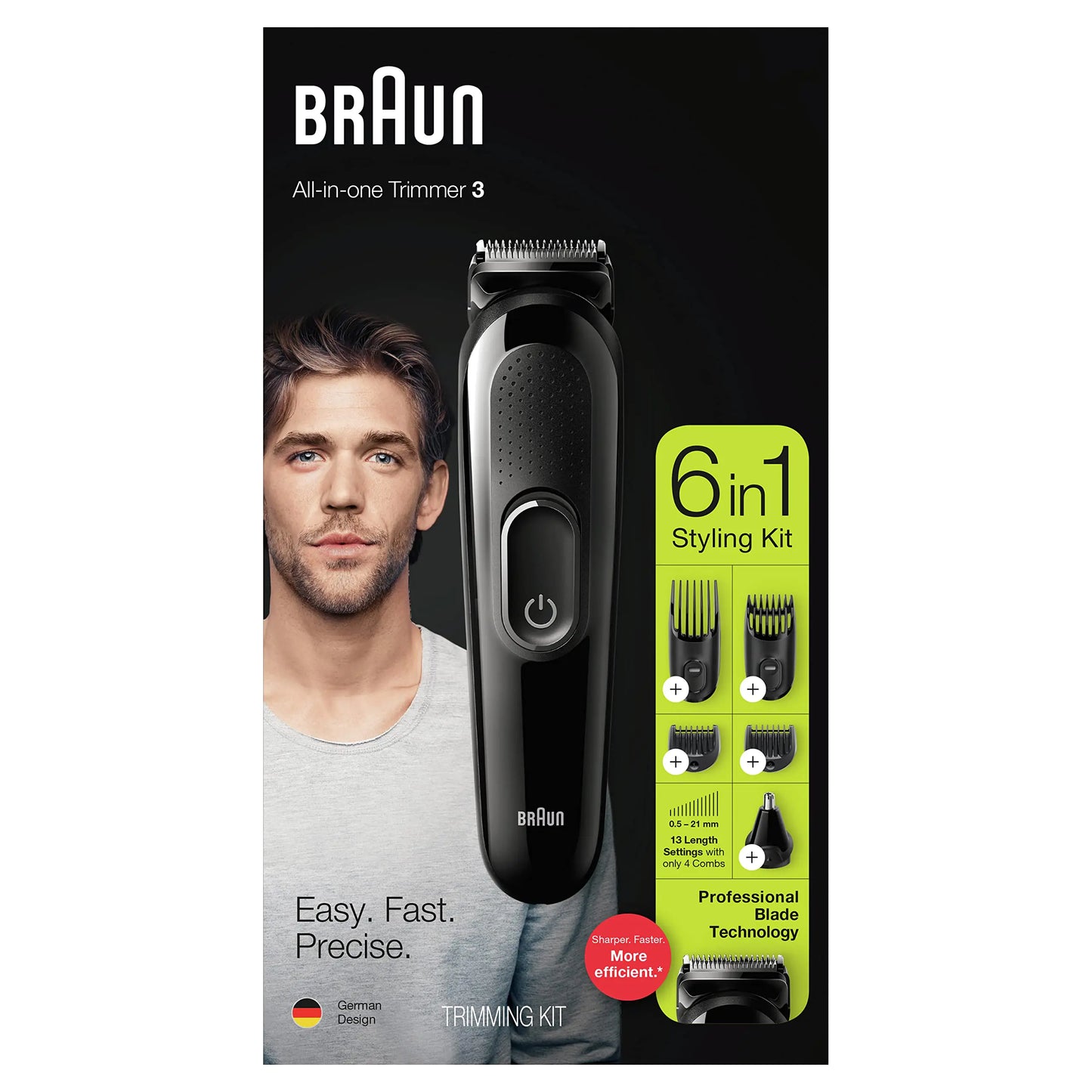 Braun Hair Clippers for Men MGK3220 6-in-1 Beard Trimmer Ear and Nose Trimmer Mens Grooming Kit Cordless & Rechargeable